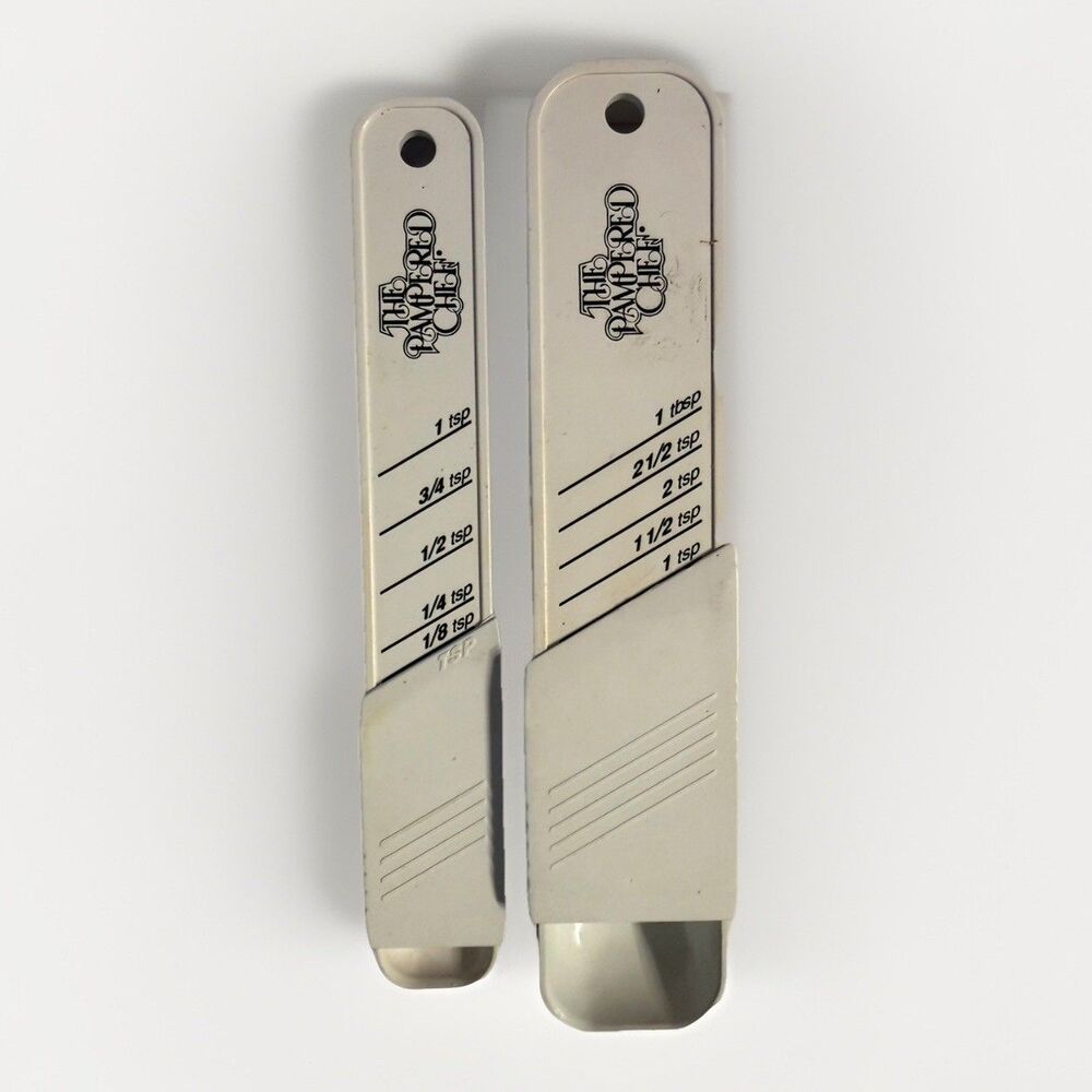 Two Pampered Chef Adjustable Measuring‎ Spoons USA Made